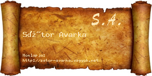 Sátor Avarka névjegykártya
